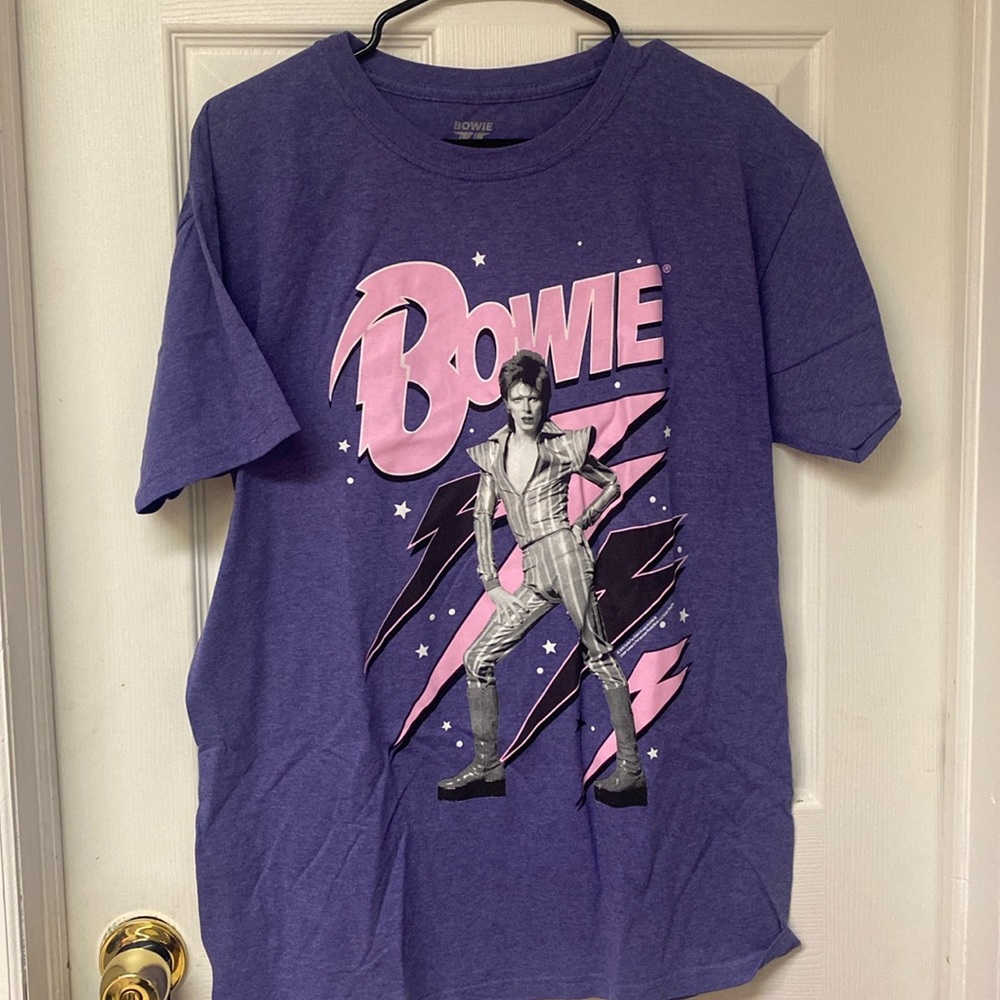 Purple David Bowie t shirt size L